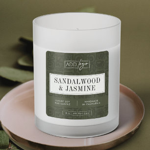 Sage Green Bohemian Pattern Candle Jar Product Square Sticker