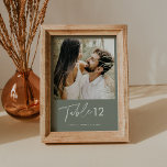 SAGE Green Bohemian Photo Table Number 5x7<br><div class="desc">The SAGE Collection is fresh, modern and perfect for the bohemian wedding or gender-neutral celebration. It features a stunning modern script font paired with a gorgeous sage green hue, creating a look that is both clean and elegant. This collection is perfect for couples who want to create a sense of...</div>