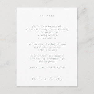 Sage Green Boho 1 Wedding Modern Enclosure Card