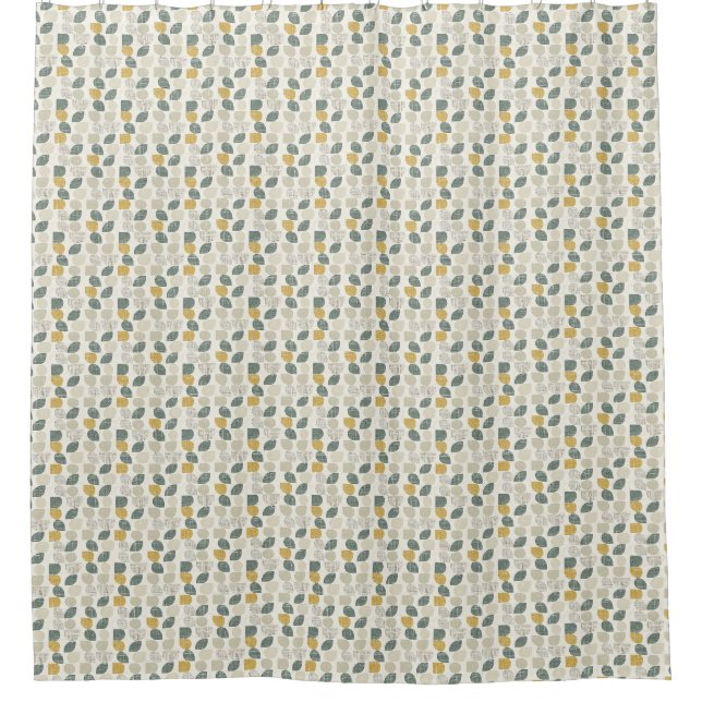 Sage Green Boho Abstract Shower Curtain (Front)