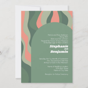 Sage Green Boho Arch - Organic Curves Wedding Invitation