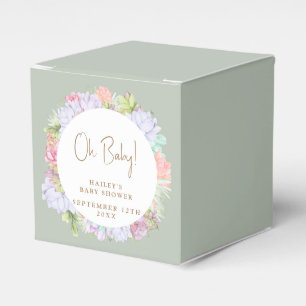 Sage Green Boho Cactus Desert Baby Shower Favour Box