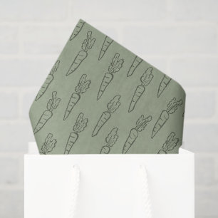 Sage Green Boho Easter Pattern Carrot Spring Tissue Paper