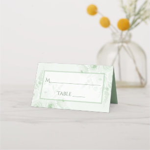 Sage Green Boho Floral Elegant Wedding Write-In Place Card