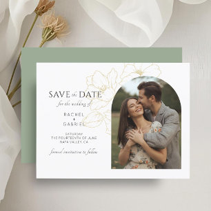 Sage Green   Boho Floral Wedding Save the Date