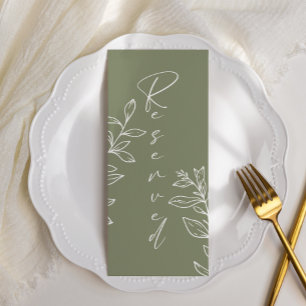 Sage Green Boho Flower Reserved Seating Menu
