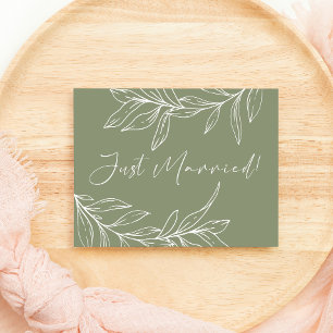 Sage Green Boho Flower Wedding Just Married