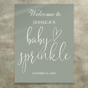 Sage Green Boho Neutral Baby Sprinkle Welcome Sign