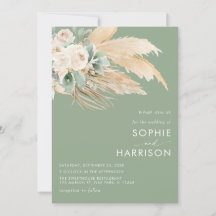 Sage Green Boho Pampas Grass  All In One Wedding