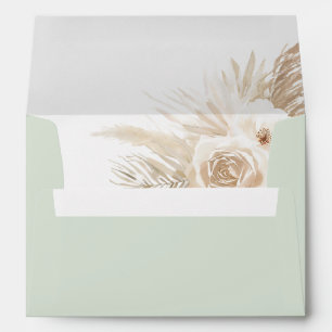 Sage Green Boho Pampas Grass Boy Baby Shower Envelope