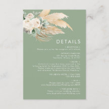 Sage Green Boho Pampas Grass Details