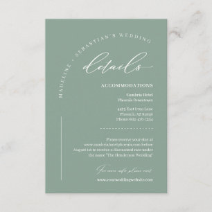Sage Green Boho Wedding Details Enclosure Card