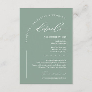 Sage Green Boho Wedding Details Enclosure Card