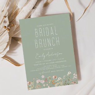 Sage Green Boho Wildflower Bridal Brunch Shower