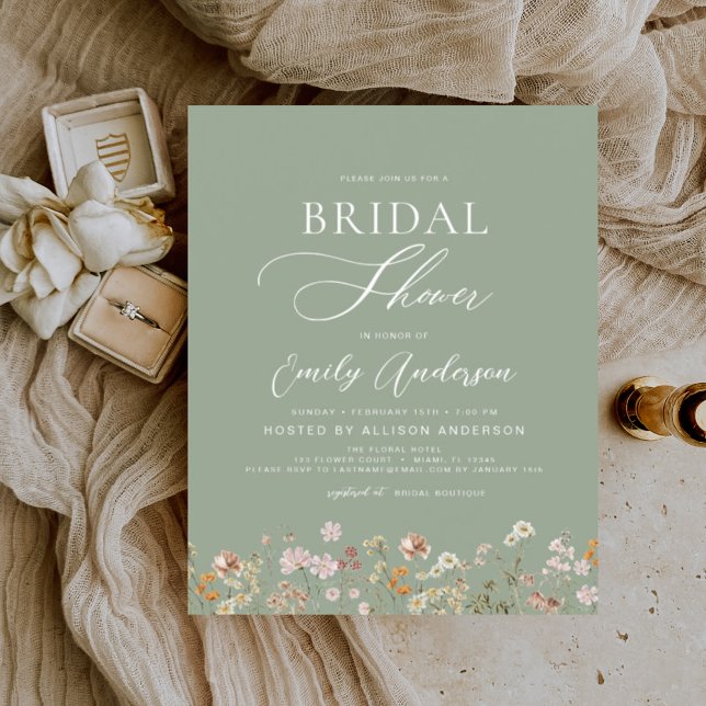 Sage Green Boho Wildflower Bridal Shower (Creator Uploaded)
