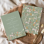 Sage Green Boho Wildflower Garden Wedding Invitation<br><div class="desc">Immerse your guests in the romance of nature with our Boho Wildflower Garden Wedding Invitation. Inspired by the beauty of untamed blooms, this invitation captures the essence of a free-spirited celebration. The enchanting design features delicate wildflowers dancing amidst lush greenery, setting the perfect tone for your garden wedding. The boho-chic...</div>