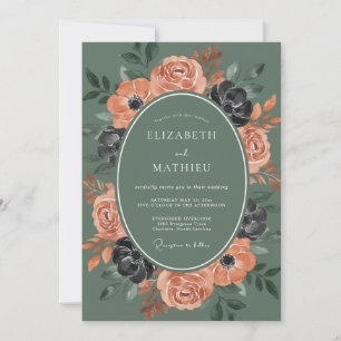 Sage Green Bold Autumnal Wedding Invitation