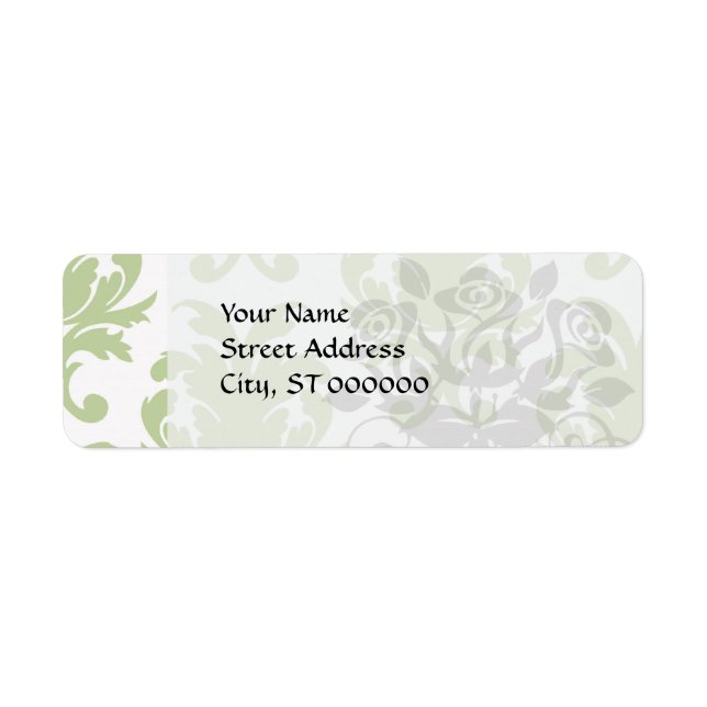 sage green bold large damask pattern (Front)