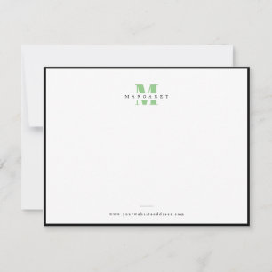 Sage Green Bold Letter Monogrammed Card