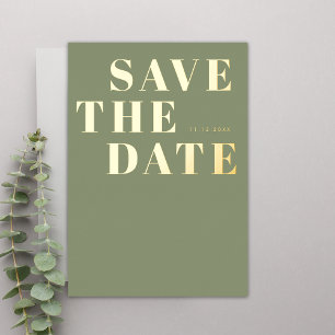 Sage Green Bold Minimalist Wedding Save the Date