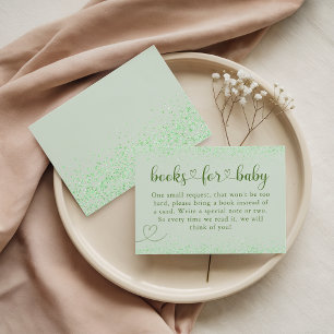 Sage Green Books for Baby Eucalyptus Heart Enclosure Card