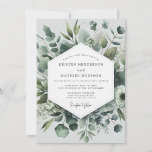 Sage Green Botanical Elegance Wedding Invitation