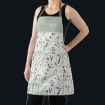 Sage green botanical elegant modern family gift apron<br><div class="desc">Sage green,  black,  brown green and grey elegant modern foliage eucalyptus watercolor botanical natural Christmas holiday gift personalised apron design. Simple,  clean elegant minimal design.</div>