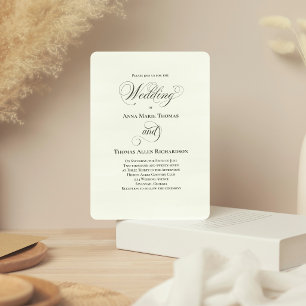 Sage Green Botanical Elegant Script Wedding Invite