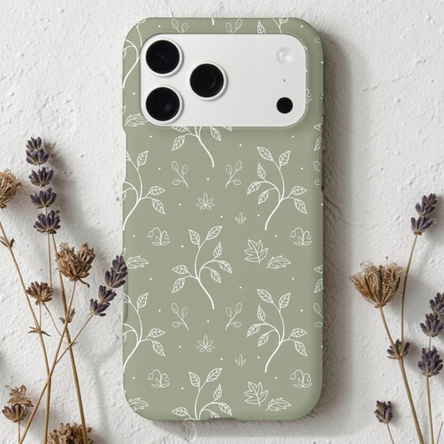 Sage Green Botanical Garden Leaves Case-Mate iPhone Case (Creator Uploaded)