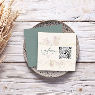 Sage Green Botanical Online RSVP QR Code Enclosure Card