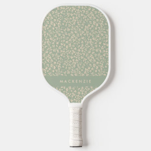 Sage Green Botanical Personalised  Pickleball Paddle