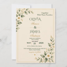 Sage Green Botanical Wedding Invitation
