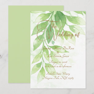 Sage Green Botanical Wedding Invitation