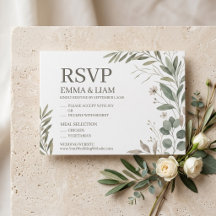 Sage Green Botanical Wedding Invitation | Elegant