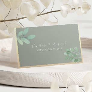 Sage Green Botanical Wedding Place Card