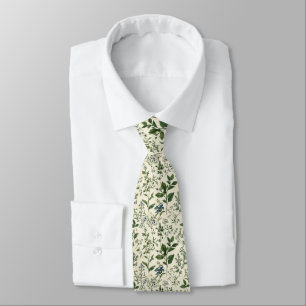 Sage Green Botanicals Groom Wedding Groomsmen Tie