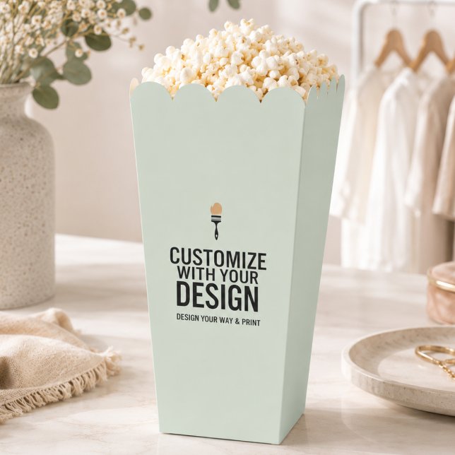 Sage Green Boutique Personalised Popcorn Favour Box (Creator Uploaded)