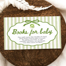 Sage Green Bow Matcha Baby Shower Books For Baby