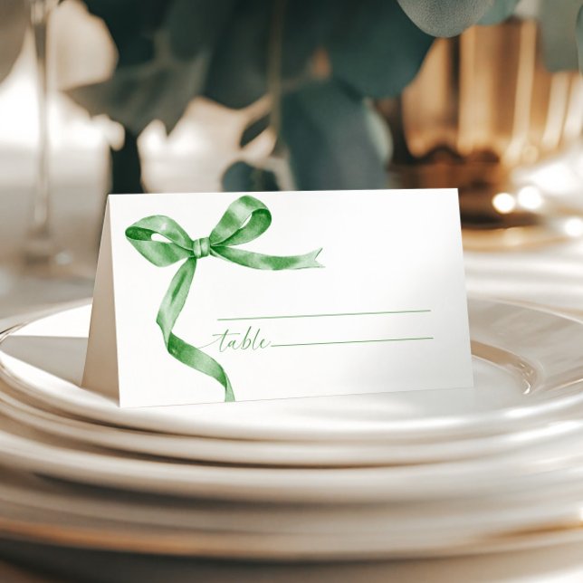 Sage Green Bow Wedding  Place Card (Creator Uploaded)