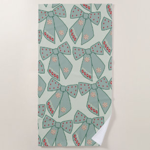Sage Green Bows Beach Towel