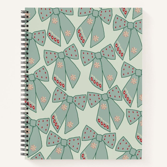 Sage Green Bows Notebook (Front)