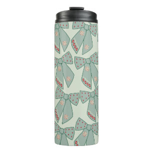 Sage Green Bows Thermal Tumbler