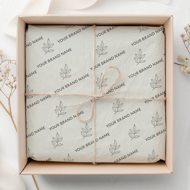 Sage Green Branded Small Business Minimalist Tissue Paper (Creator Uploaded)