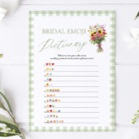 Sage Green Bridal Shower Emoji Pictionary Game