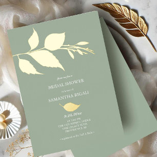 Sage Green Bridal Shower Invitations