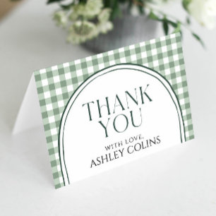 Sage Green Bridal Shower Thank You Card