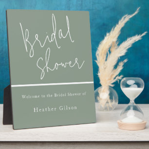 Sage Green Bridal Shower Welcome Sign Entrance Plaque