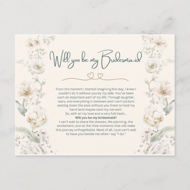 Sage Green Bridesmaid Proposal Card (Front)