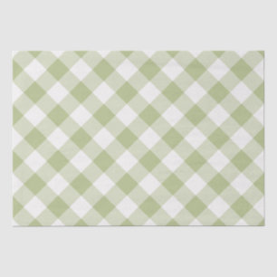 Sage Green Buffalo Check Tissue Wrapping Paper