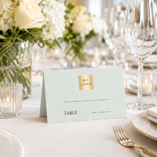 Sage green business logo event place card